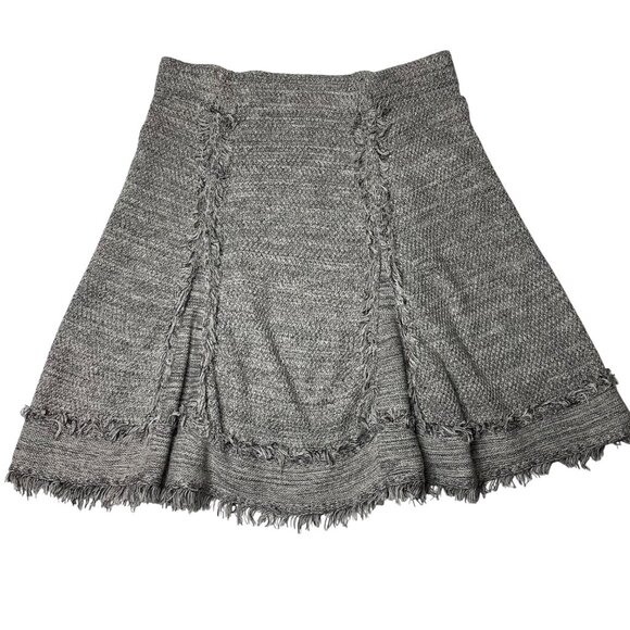 Nic + Zoe Women's Skirt Sz S  Gray Fringe Knit A-Line Women's Cotton Blend Stret - Picture 7 of 11